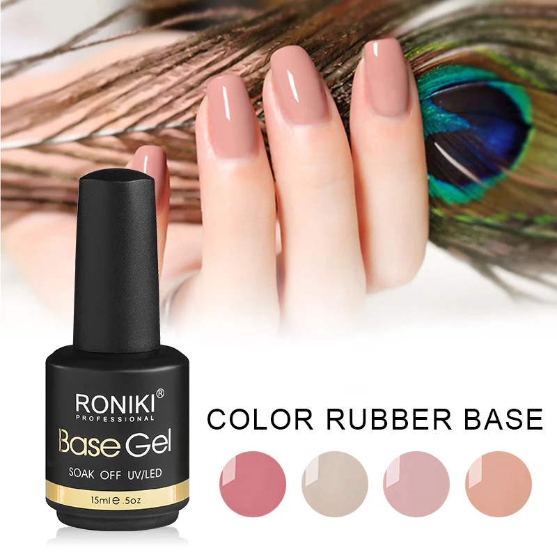 RONIKI Camouflage Nail Rubber Base UV Gel Polish Wholesale Private Label Colors Rubber Base Coat