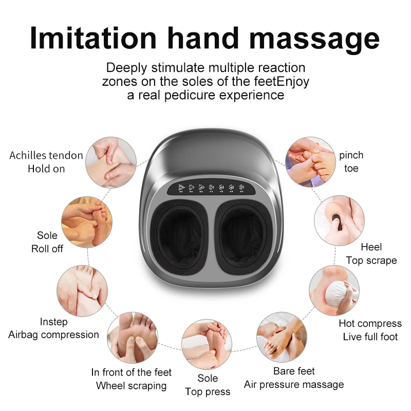 Electric Shiatsu Kneading Heating  Air Compression Roller Massage Scrapping Foot Massager With Airbag