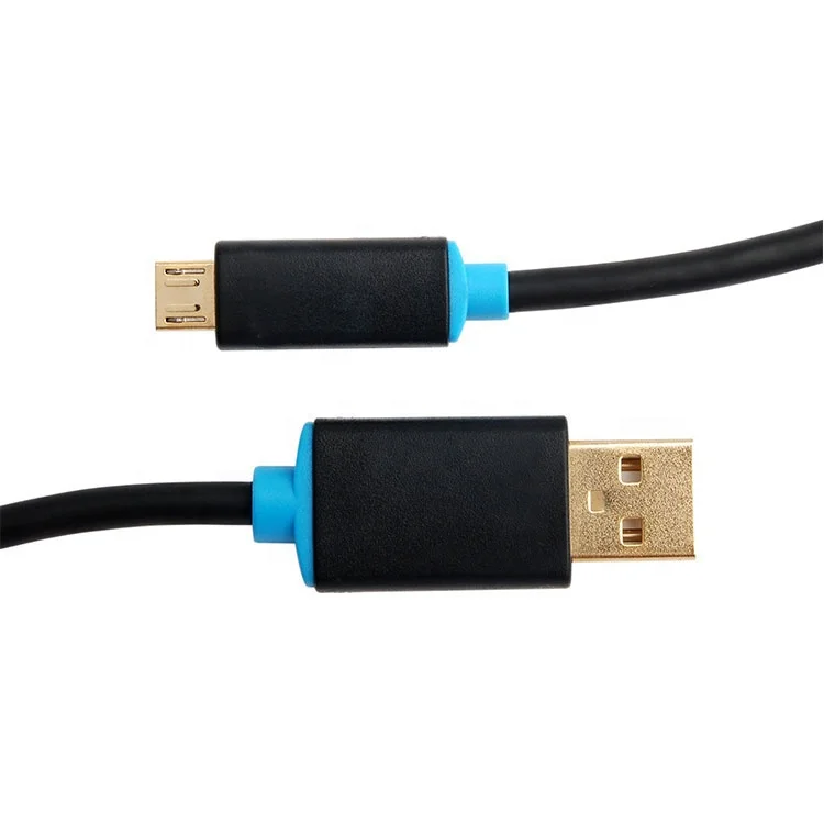High Speed Charging Sync and Fast Charging Black & Blue PVC Micro USB 2.0 Cable