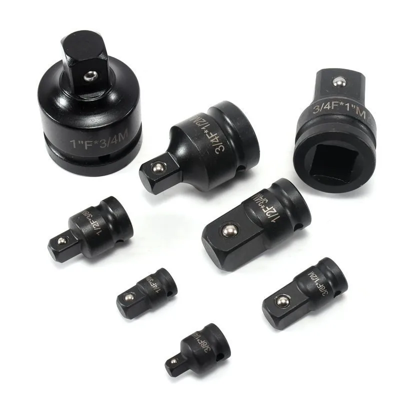 8 Pcs Conversion Universal Joint Accessories Pneumatic Sleeve Adapter Head Heavy Duty Impact Socket Adapter Tool Set