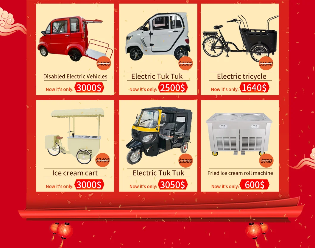 2024 OEM Food Truck Mobile Food Trailer with Four Wheels Coffee Bike Mobile Food Carts CE And DOT Approved