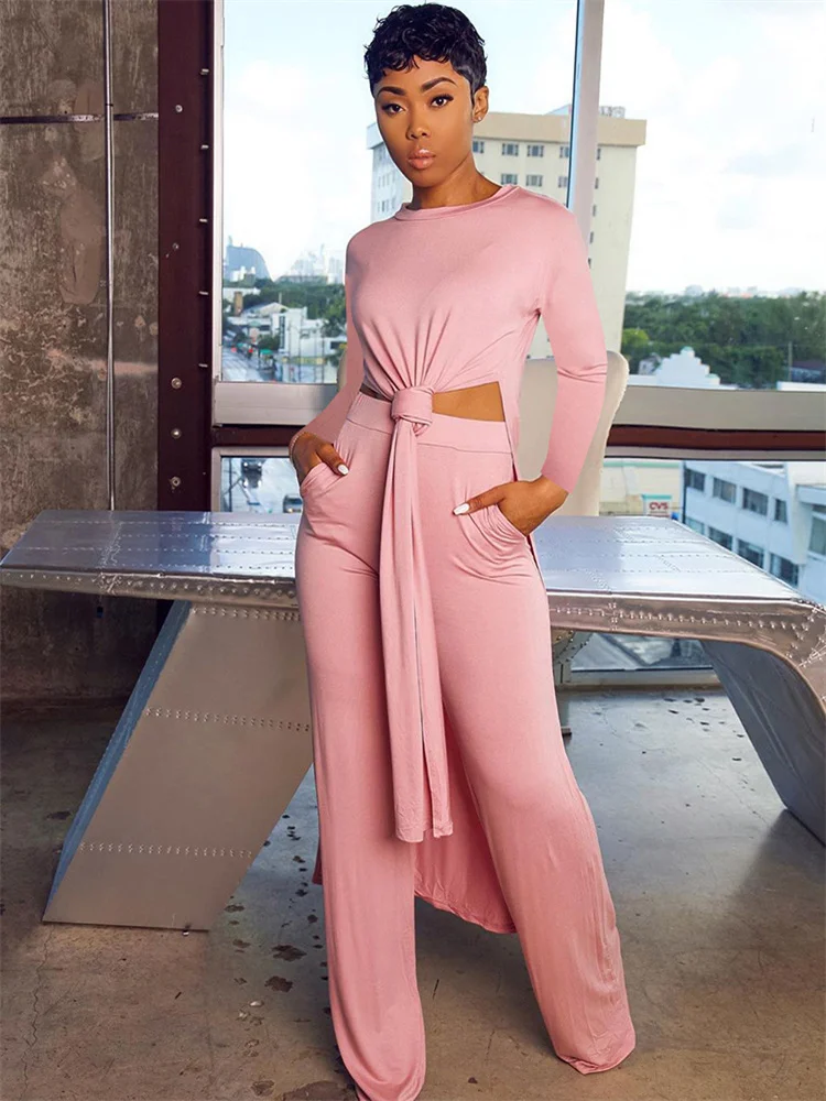 
LF-491 2021 Plus Size Womens Clothing 2 Piece Fall Clothes Winter Long Sleeve Pants Outfits Two Piece Set Women Clothing 