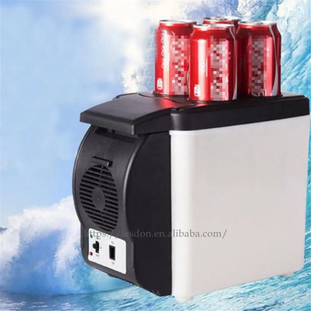 12V multi-function travel refrigerator with 4 beverage hole boxes car electric refrigerator mini 6L car refrigerator