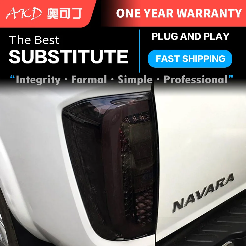 AKD tuning cars Tail lights For Nissan Navara NP300 2016 Taillights LED DRL Running lights Fog lights angel eyes Rear parking