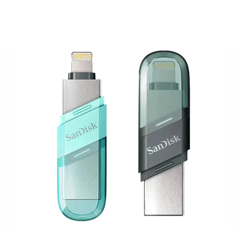 Sandisk Usb Flash Drive IX90N Otg Connector Pen Drive Usb 3.0 Pendrive 32gb 64gb 128gb Mfi For Iphone Ipod Ipad Pink Blue Gray