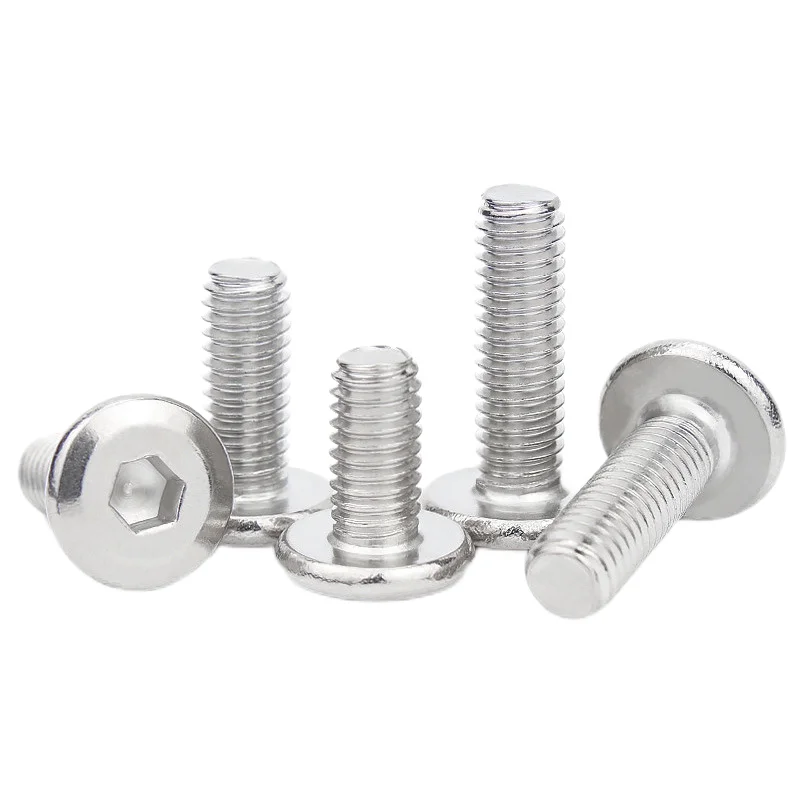 Hex Socket Machine Screws Ss304 Chamfered Hexagon Socket Machine Screws Stainless Steel Industry Fast Plain DIN CN;GUA