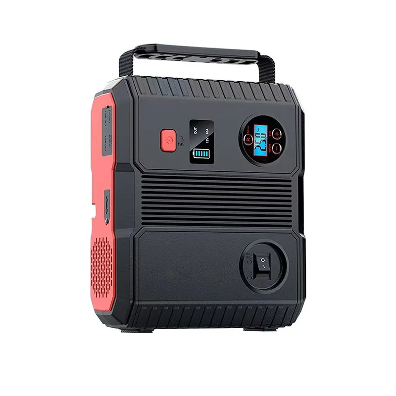 Portable Jump Starter with Air Compressor Power Bank Tire Inflator Pump 12V Starting Device Car Booster