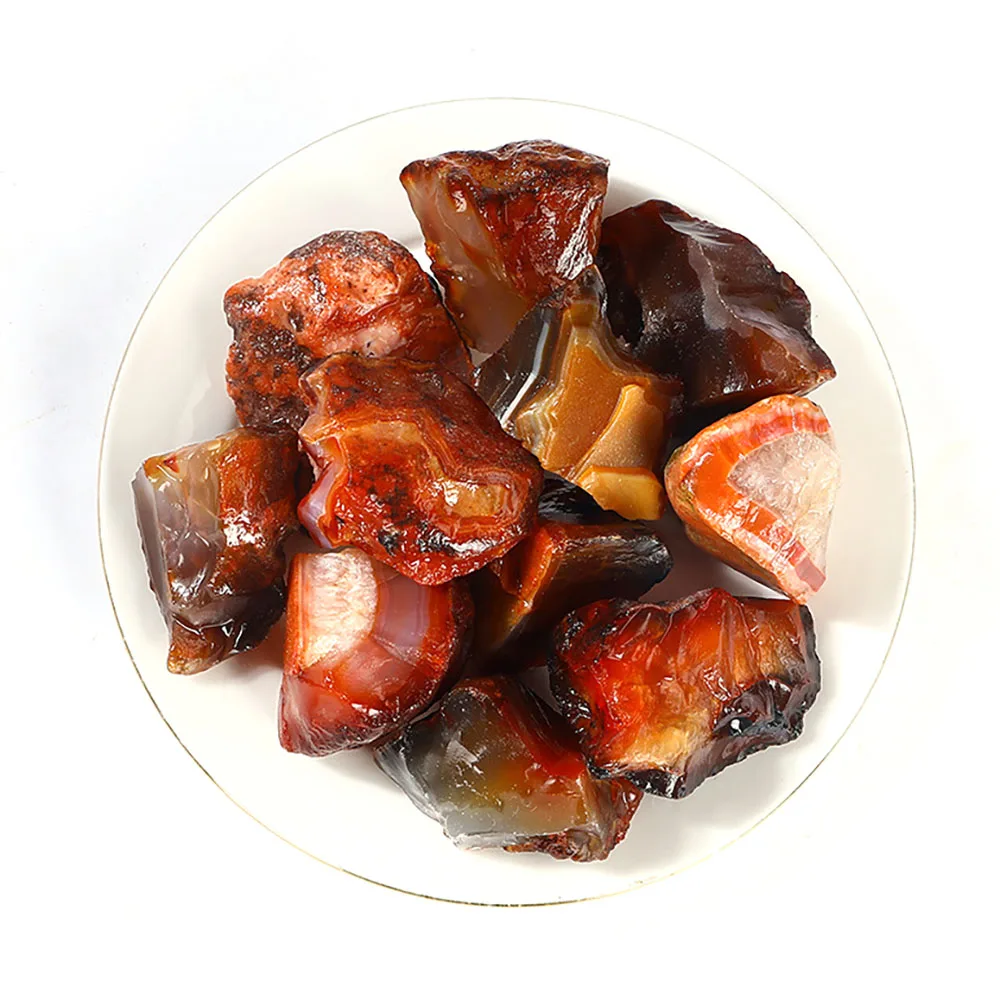 Beautiful Red Agate Processing Red Gemstone Agate Aromatherapy Stone For Decoration