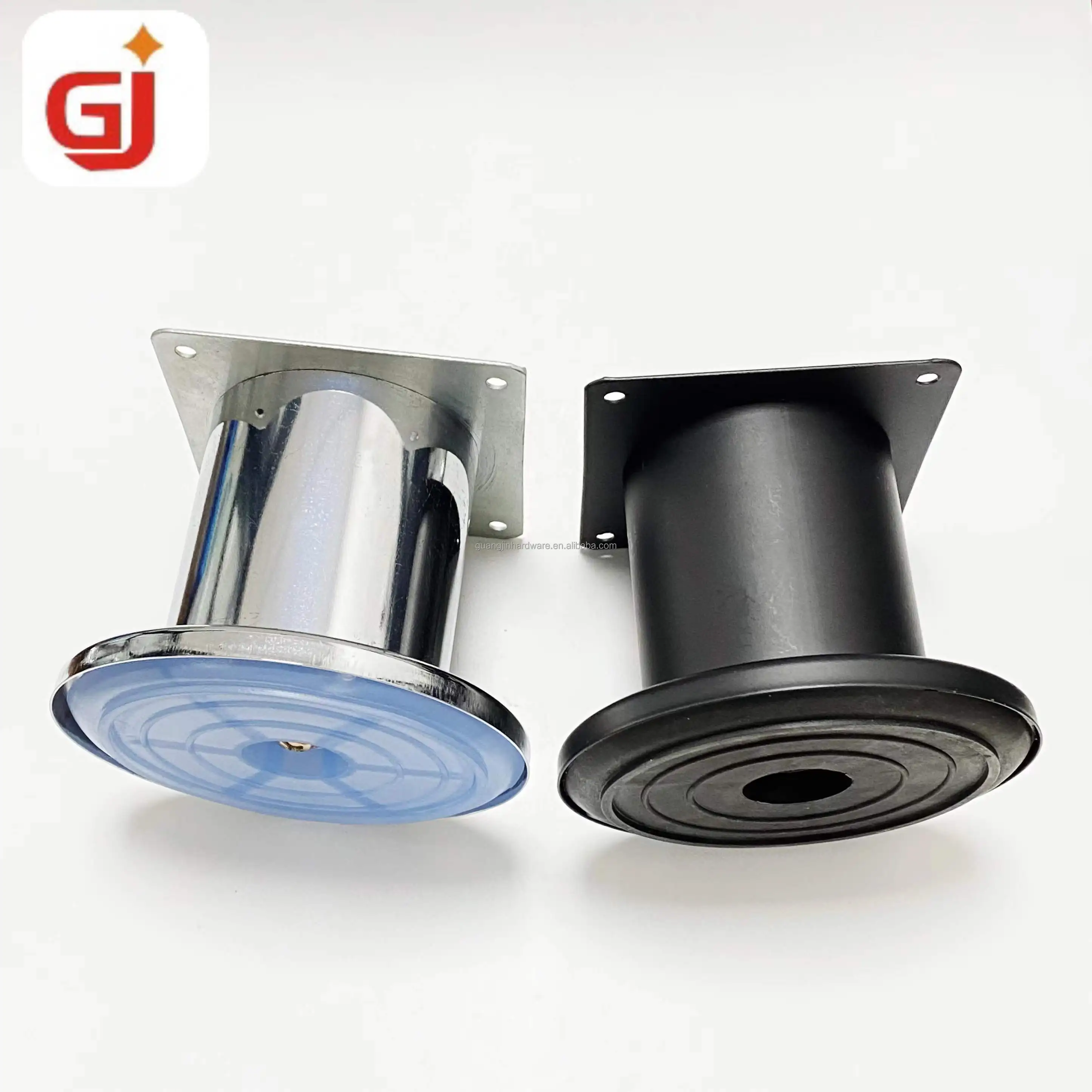 Chrome metal furniture sofa feet with big base metal base