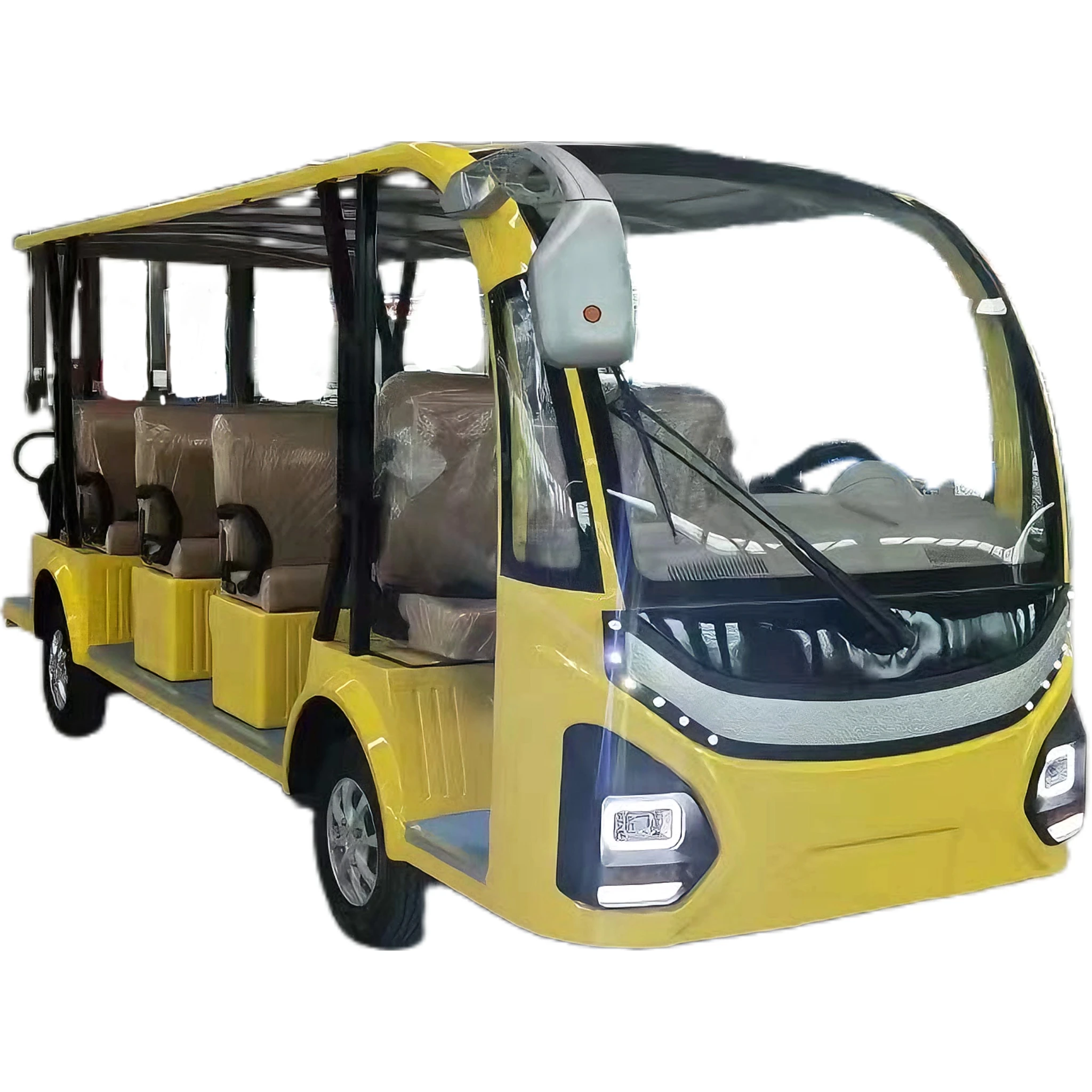 China Made Fashion Electric Open-Top Outdoor Trackless Sightseeing Car Diesel Tourist Dotto Tra Cycle For 6 To 10 Person