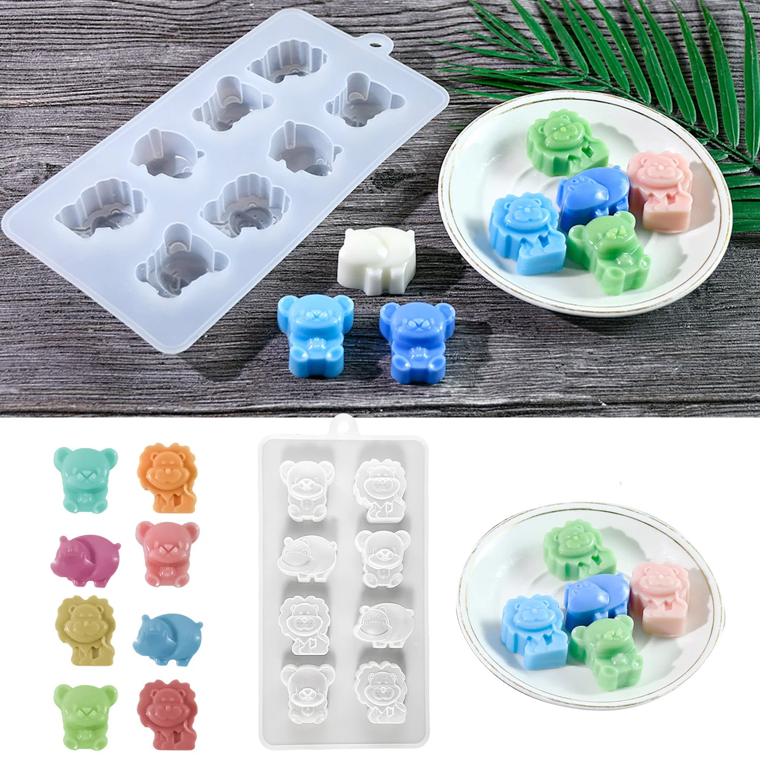 diy glue mold Lion Bear silicone mold chocolate cake baking mold