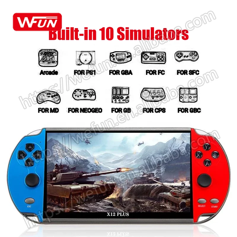 [10% off] X12 плюс 7 дюймов игровой консоли Портативный Ретро игровой консоли классический MP5 Ручной игровой плеер для детей игра X12 плюс