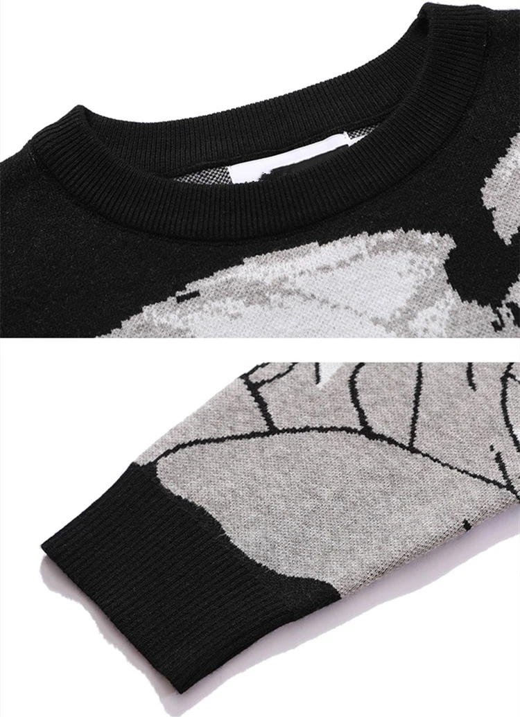 Custom LOGO OEM & ODM men sweater Jacquard knit men pullover knitwear crew neck knitted cotton designer sweater men