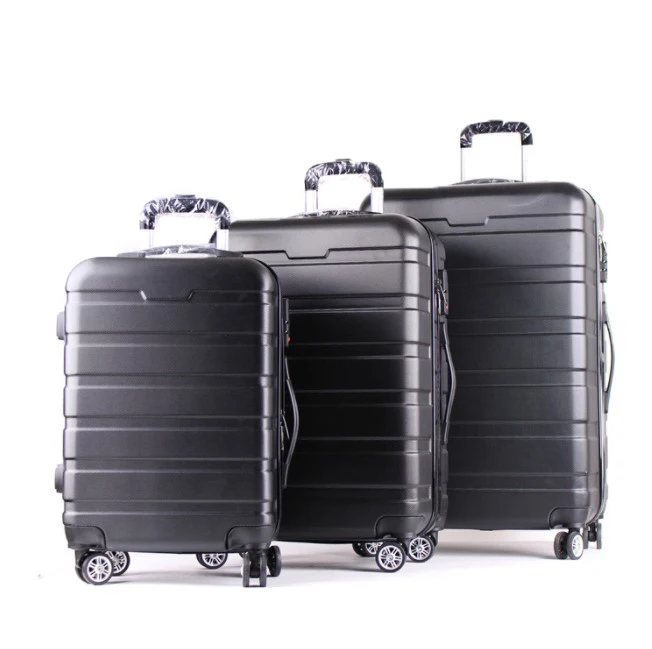 Trendy custom hard shell suitcase high quality abs 3 piece trolley bags hand travel luggage sets