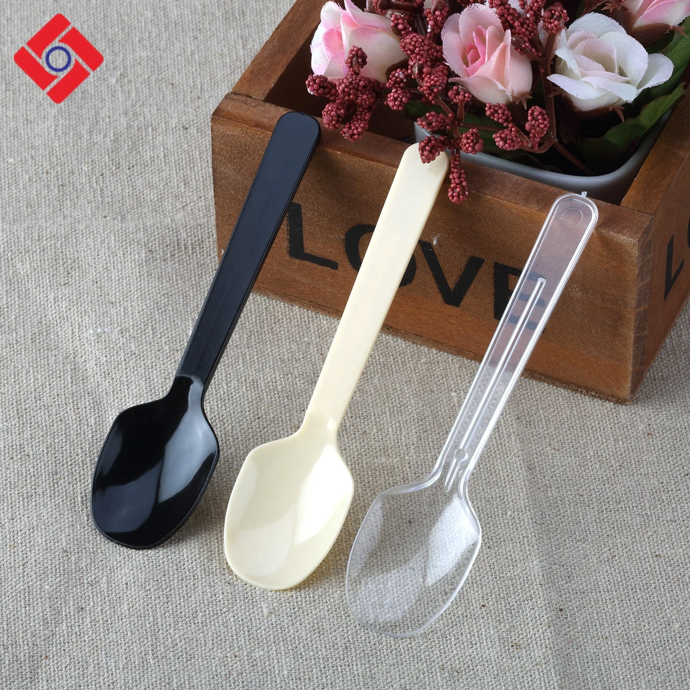 Factory Wholesale Disposable Mini Wrapped Plastic Tea Ice Cream Spoons