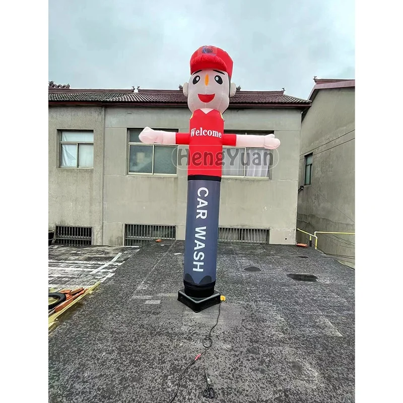 Hengyuan Hot Sale Inflatable Santa Mini Air Dancer Customized Logo Fabric Flame Inflatable Dancer With Blower for sale