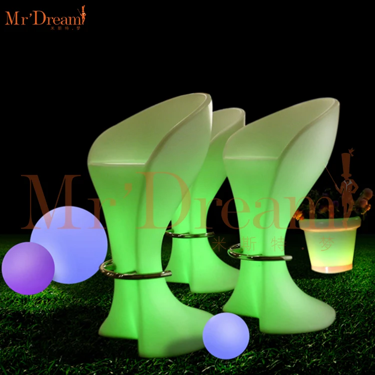 glow in the dark dubai indoor outdoor hotel restaurant  nightclub led bar table furniture