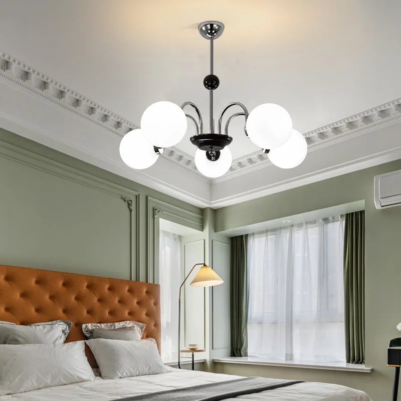 JYLIGHTING Modern simple art glass ball French living room chandelier Nordic dining room bedroom round magic bean pendant light