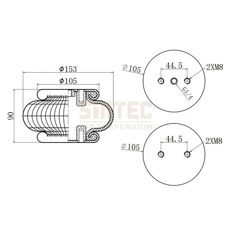 1S70-7 Contitech FS70 7 Universal Rubber Single Convoluted Air Lift Ride Bag Shock Bellow Springs Suspension
