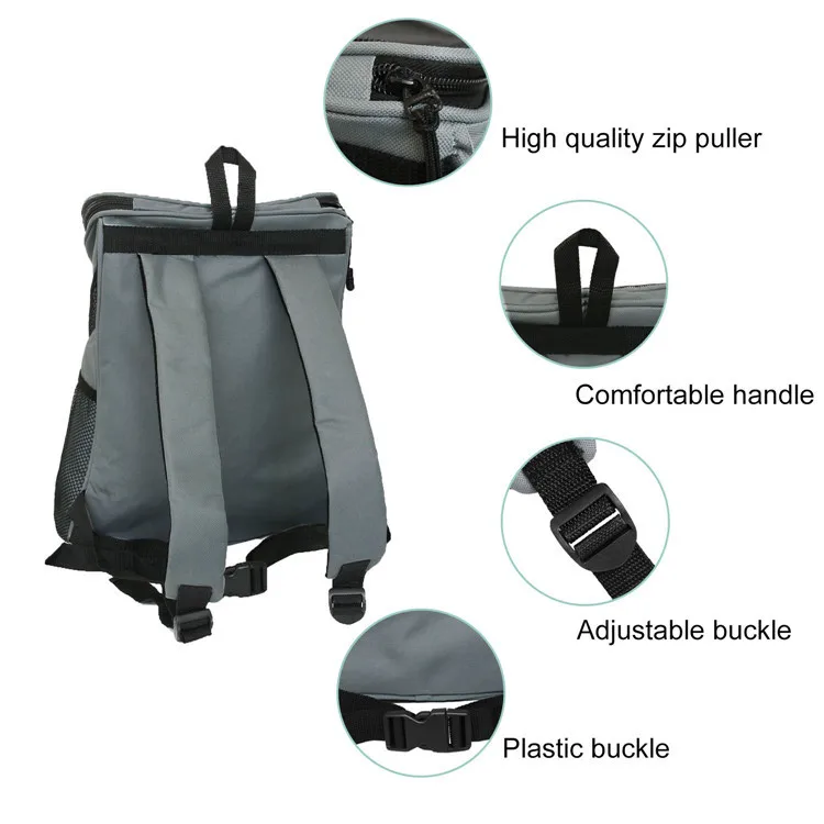 Outdoor Travel Foldable Soft Sided Ventilated Design Breathable Safety Pet Dog Carrier Backpack
