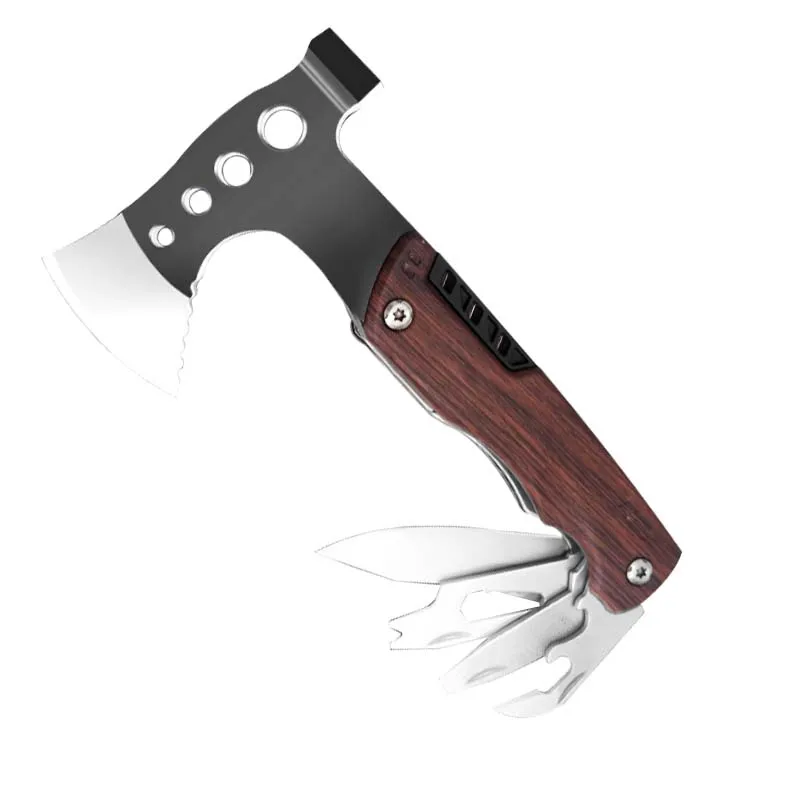 Multi Tool Camping Axe Hatchet 11-in-1 Multitool Camping Gear Survival Tool with Axe Knife Hammer Saw Bottle Can Opener