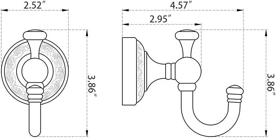 Brass Towel Hooks and Oil Rubbed Bronze Hand Towel Ring for Bathroom Accessories