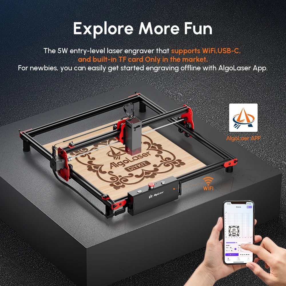 Engraver Cutter Desktop Stamp Making Wood Aluminum Leather Wallets Plastic Acrylic Laser Cutting Engraving Machine