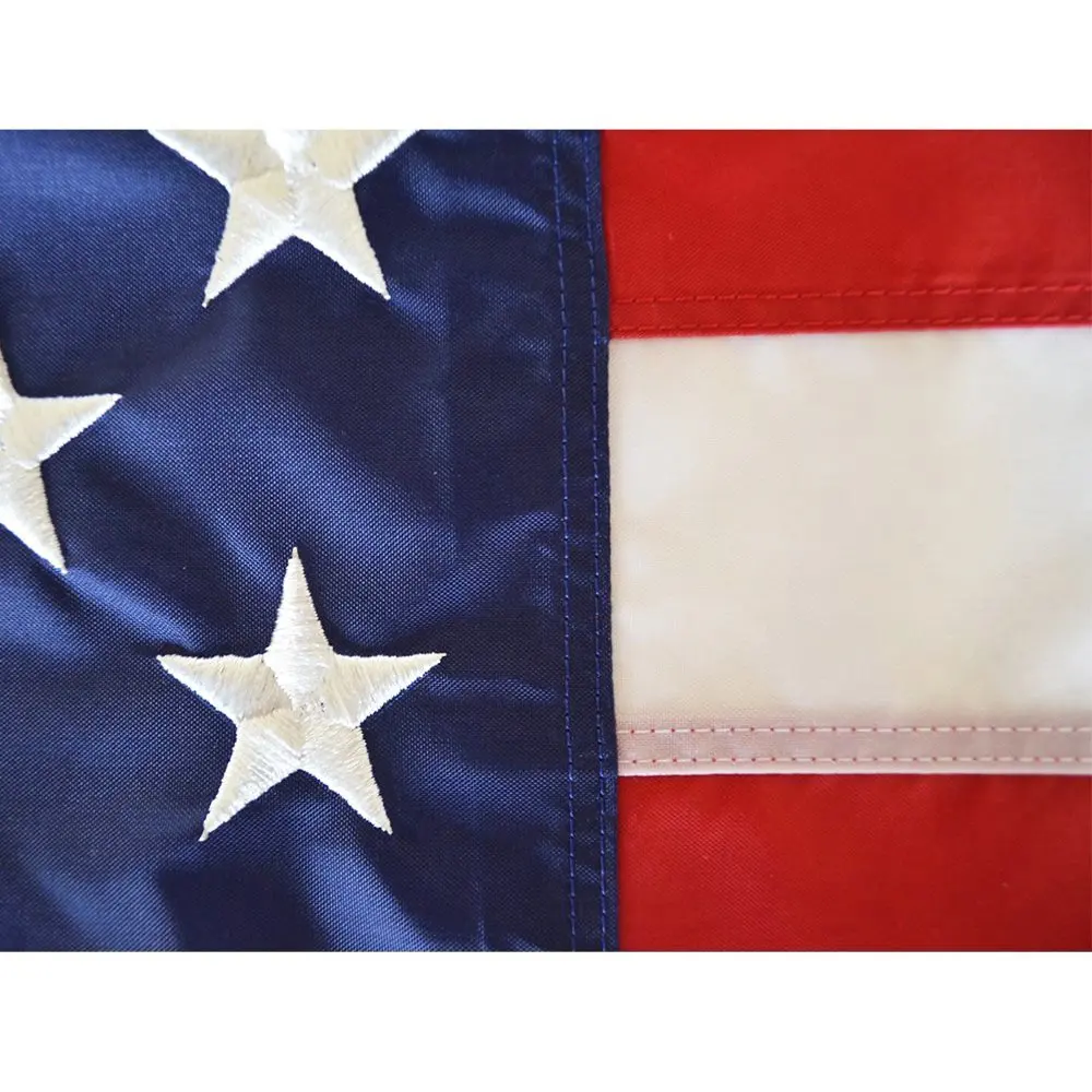 American Flag 4x6 ft Heavy Duty Tough Embroidered US Flag for Outdoor/Outside Sewn Stripes Brass Grommets America Flag 120*180cm