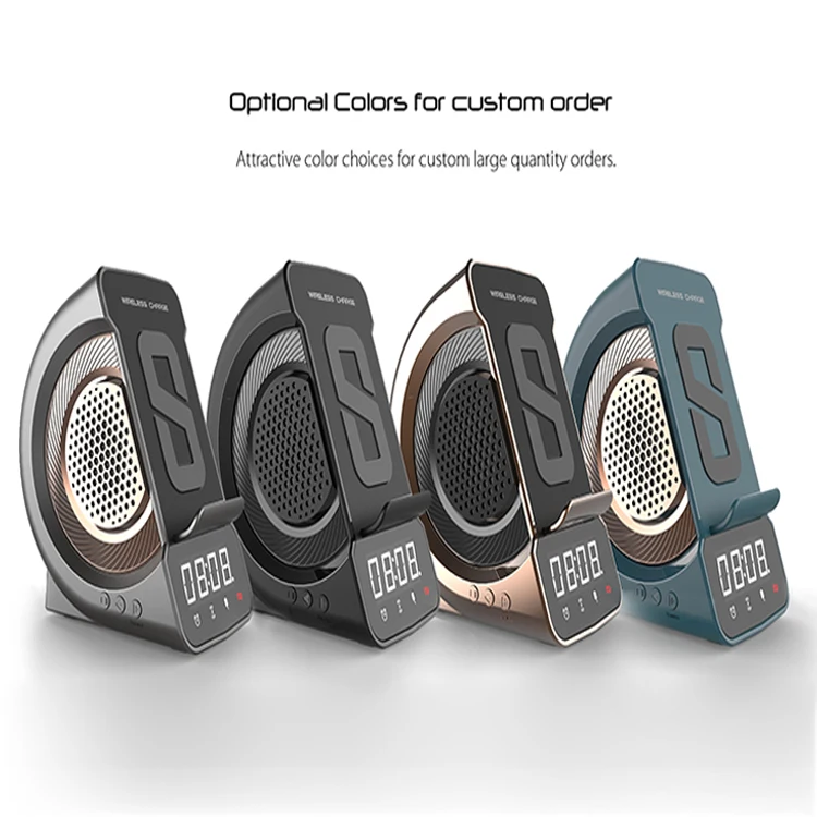 Guangdong Mobile Phone Stand Speakers SHABA WD-200 Alarm Clock FM Radio 1200mAh Portable BT Wireless Charging Active Big Speaker