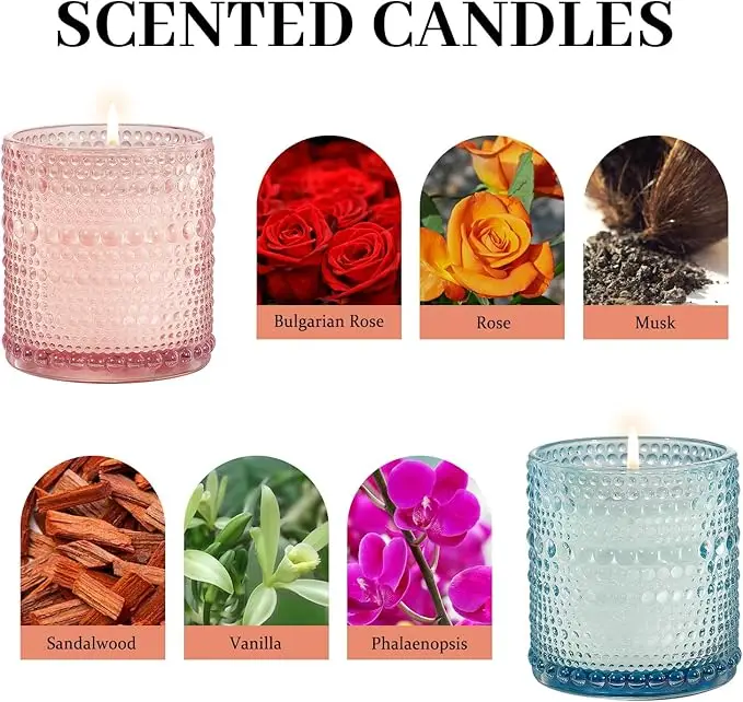 selected Nature soy wax  DIY customize  candle gift box  Polka Dots glass cup  scented candle luxury