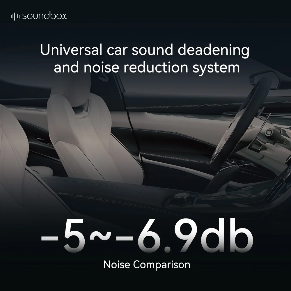 Soundbox Car Sound Deadening mat Butyl Automotive, Sound Deadener Noise Insulation and Vibration Dampening Material for 4-Door/