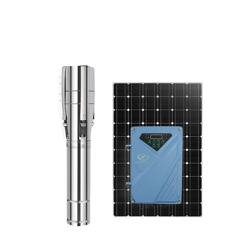 Difful brand  big flow 4kw   ACDC hybrid solar water pump irrigation submersible electric well pump