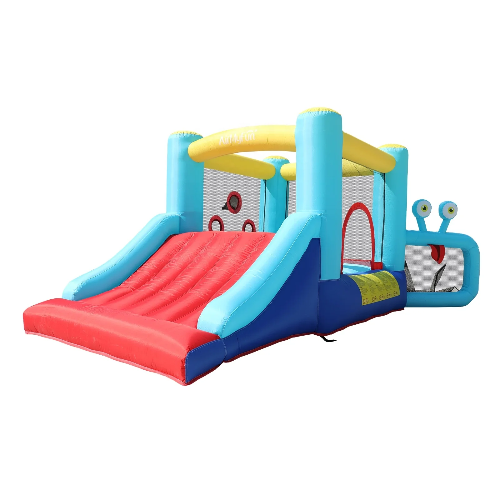 Inflatable Slide Snails Bouncer Inflatable Trampoline Inflatable Castles with Football Goal Garden Game