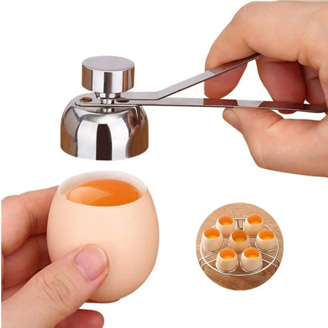 Good Quality Egg Opener Stainless Steel Egg Cracker Topper Open The Egg Apparatus Kitchen Tools
