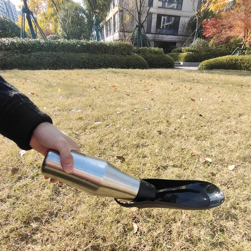 27oz Portable Dog Drinking Water Bottle Stainless Steel Pet Travel Drinking Bottle Water Dispenser With Flip Feeding Bowl