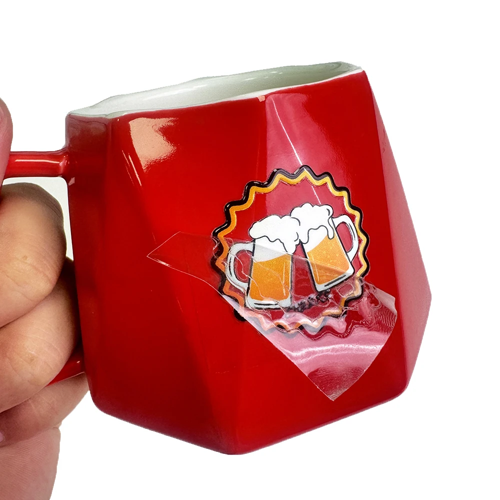 Custom Pattern Transfer Labels 3D Embossed Logo UV Transfer Stickers For Cup