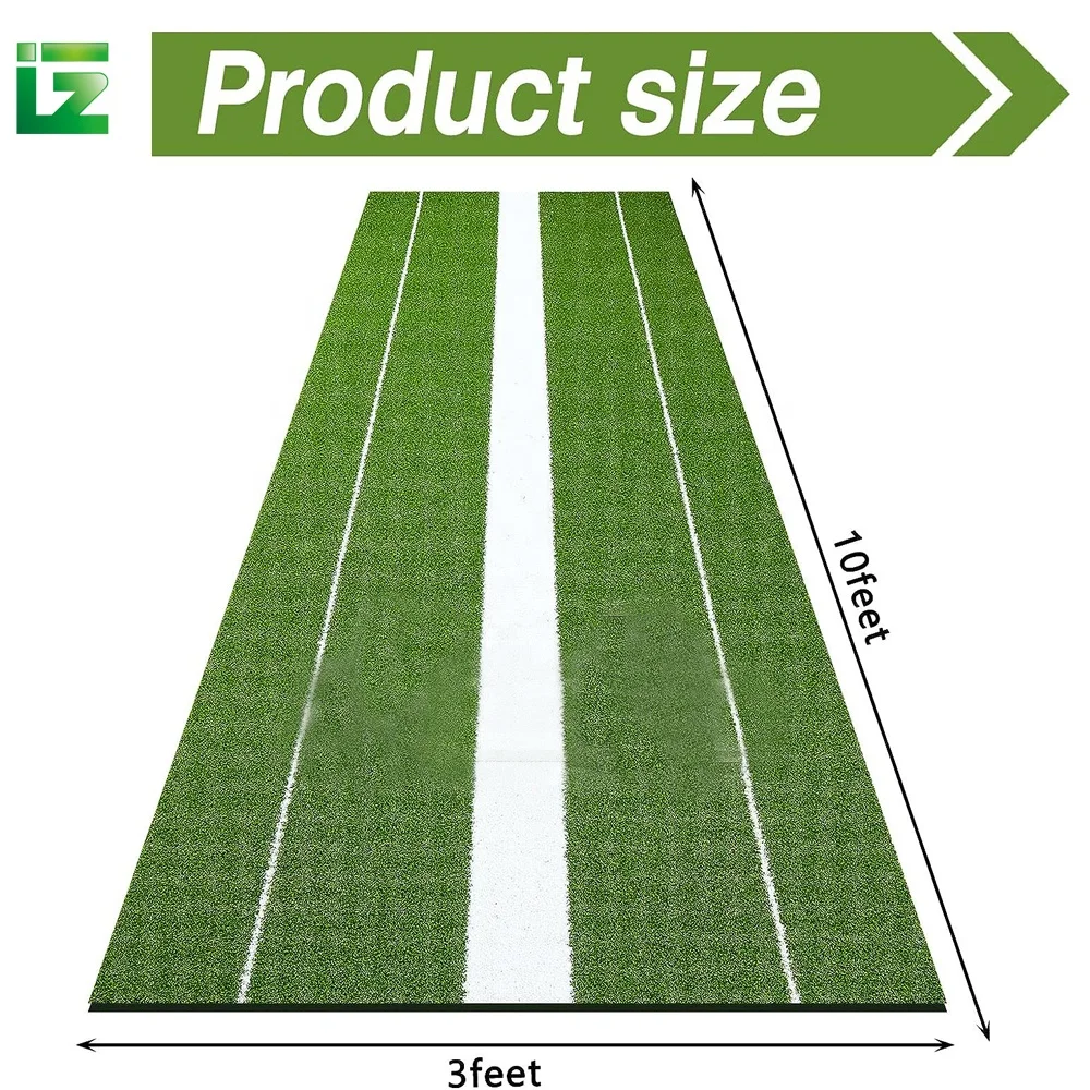 Factory Custom 3*10FT Rubber Bottom Anti Slip Mat Artificial Grass Soccer Baseball Softball Batting Mat Non-Slip Grass Mat