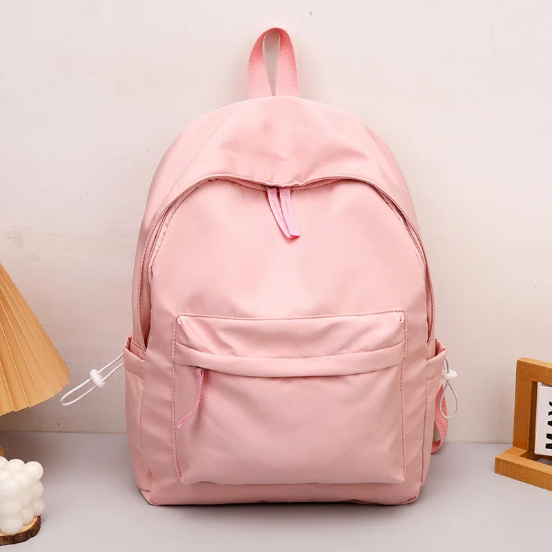 Personalized Monogramm Blank Plain Pink Backpack College Preppy School Bag Casual Women Teenager Girl Student Backpack