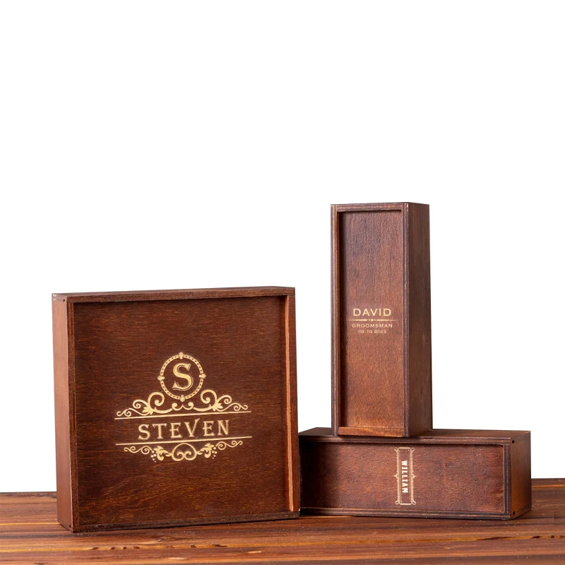Custom size logo wooden box wedding custom wooden gift box packaging box wholesale
