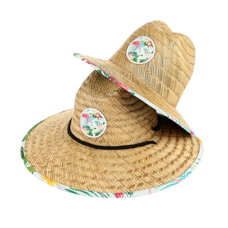 JAKIJAYI Natural Grass Child Summer Surf sun Lifeguard Safari hats Kids Straw Hat (1600075363582)