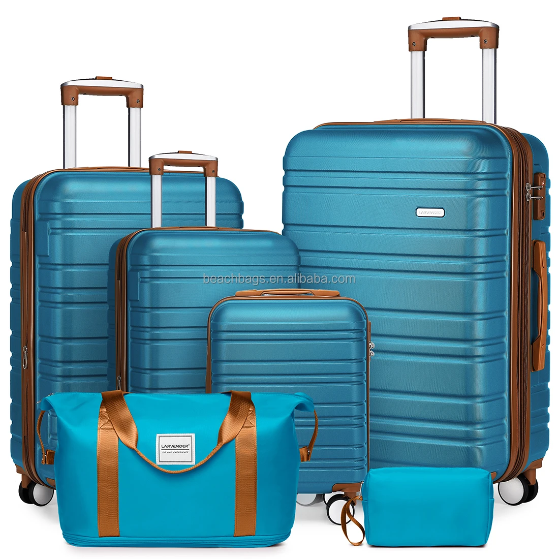 Custom High Quality luxury Popular Travel trolley bag suitcase 6 piece ABS large capacity Sturdy & Maneuvers well Luggage sets