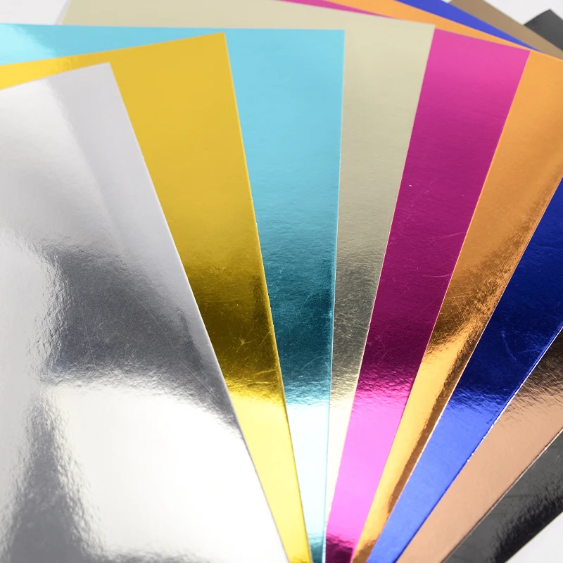 Metallic Cardboard Art Craft Paperboard Mirror Effect Card Stock Wrapping Paper Sheets