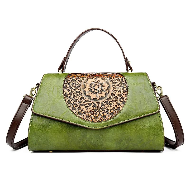 WESTAL Retro Chinese Style Embossed PU Leather Crossbody Shoulder Bag Designer Handbags Ladies Tote Handbag Hand Bag for Women
