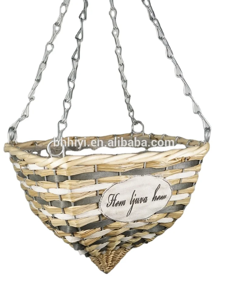 Плетеные конусные подвесные кастрюли ручной работы, натуральные плетеные корзины для хранения из ротанга для дома, сада, свадебные декоративные кастрюли