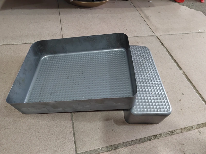Manufacturers Rectangle Serving Metal Tray Deep Drawing Service Parts , Hydraulic Iron Steel Custom Rolling Storage Pan Tray