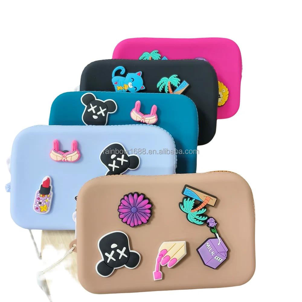 Silicone Purse Wholesale Silicone Pouch Cute Cartoon Coin Purse Mini Wallet With Zipper
