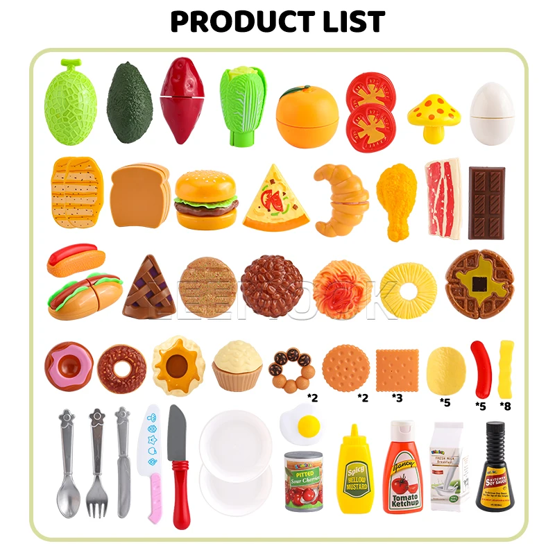 Zhorya Kitchen Food Fruit Mini Basket Game Set Girls Pretend Play Picnic Basket Toys For Kids