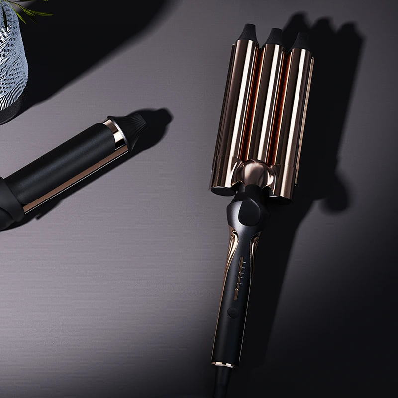 New Design Styling Salon Three Barrel Temperature Control Fast PTC Heat Hair Wave Curling Iron Curler Curly Machine