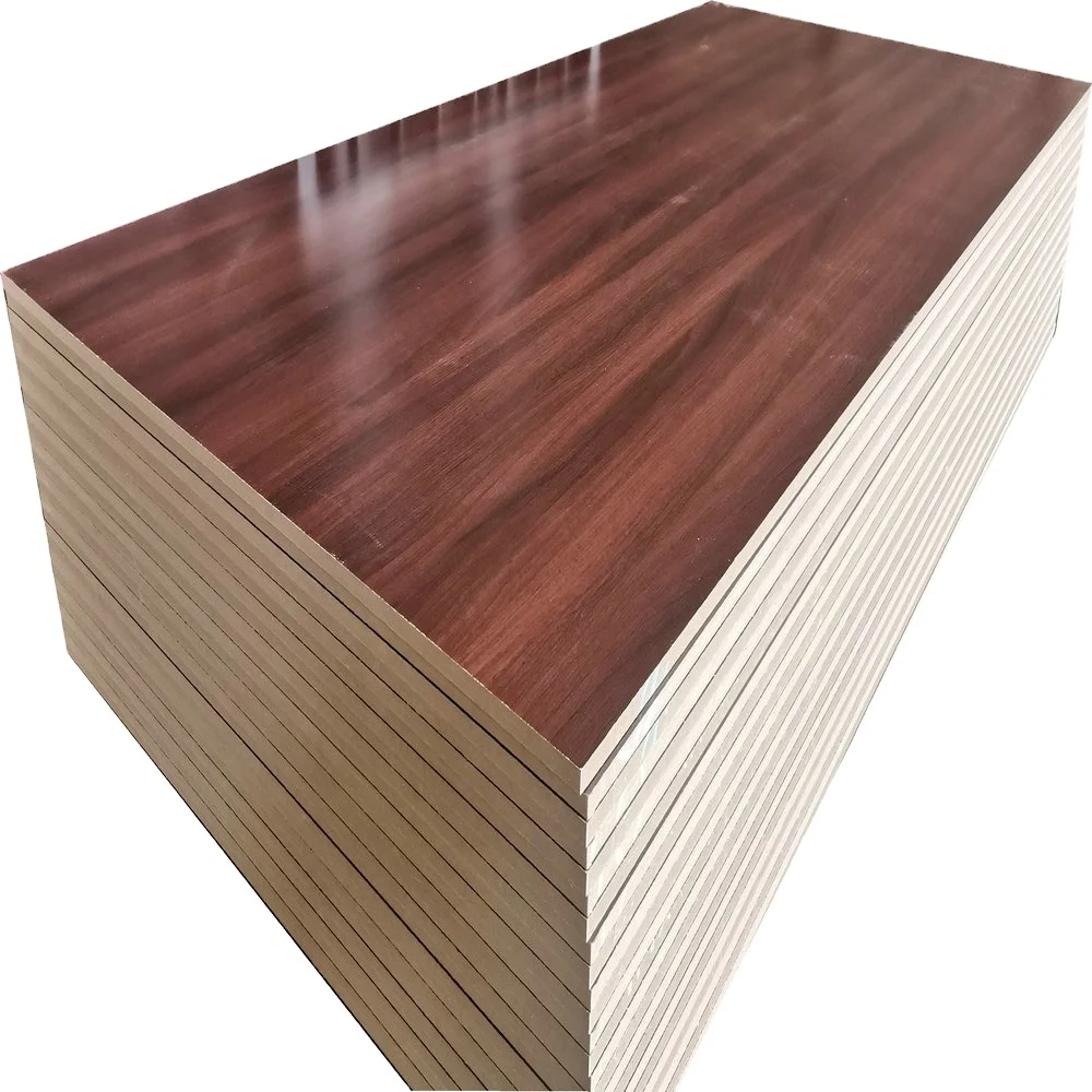Rich walnut 4x8 Melamine Laminated Mdf Board/Melamine MDF Board Price/High glossy melamine MDF board