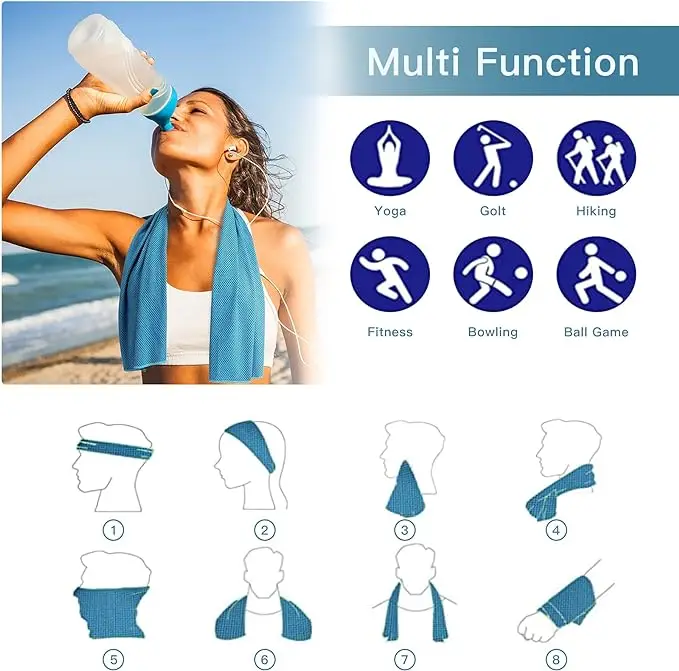 Wholesale Super Magic Microfiber Sports Instant Cool Towel Ice Neck Cooling Sport Towel Custom Logo